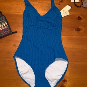 Blue never worn one piece bathing suit